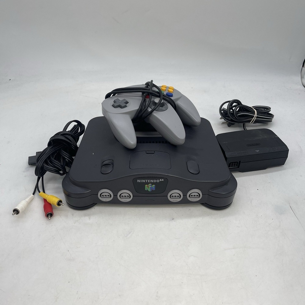 Nintendo 64 N64 Gray Console Bundle w/ Controller, Power Cord, AV Cable NTSC-U/C